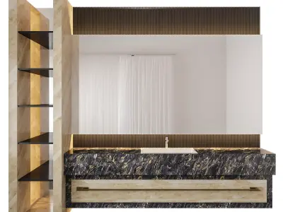 Luxury Marble Tile Bathroom 3D model