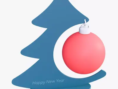 Christmas Tree Decor with Ornament Ball M1 3D model