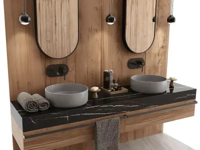 Furniture and decor for the bathroom 3D model