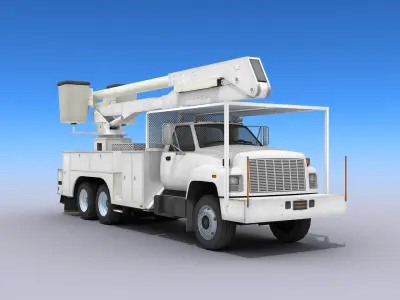 Utility Bucket Truck Low-poly 3D model