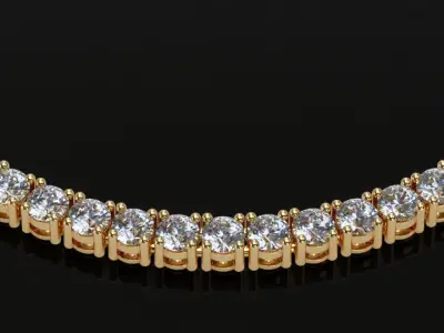 Necklace Tennis chain 2 8 mm 3D print model