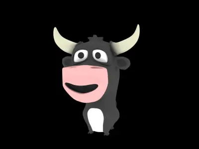 Bull Cartoon  Low-poly 3D model
