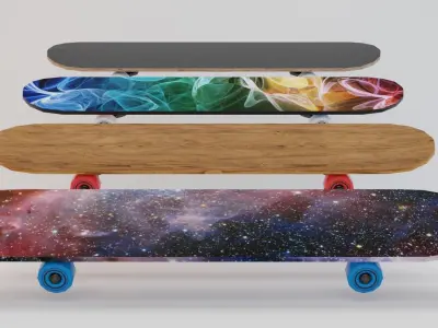 Skateboard galaxy skateboards Low-poly 3D model