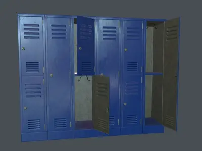 Metal Locker PBR Game Ready Low-poly 3D model