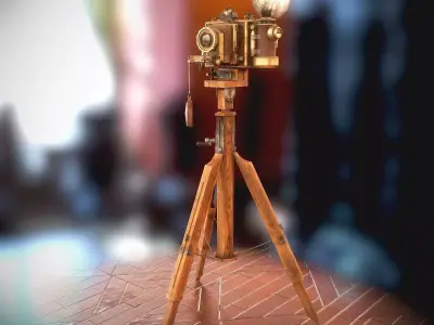 Vintage Camera Low-poly 3D model
