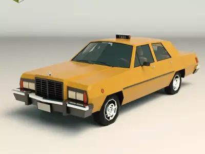 Low Poly Taxi Cab 02 Low-poly 3D model