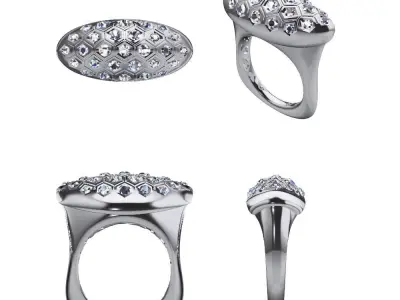 Pave ring 3D print model