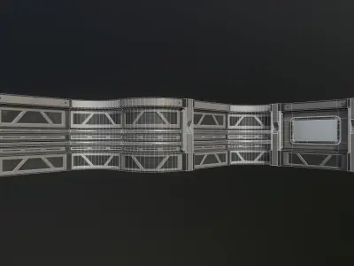 Modular Sci Fi Walls Low-poly 3D model
