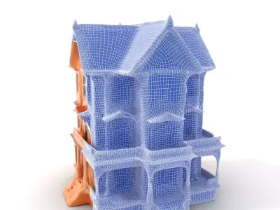 Victorian Peach House model pack Low-poly 3D model