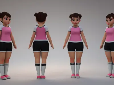 girl sport 3D model