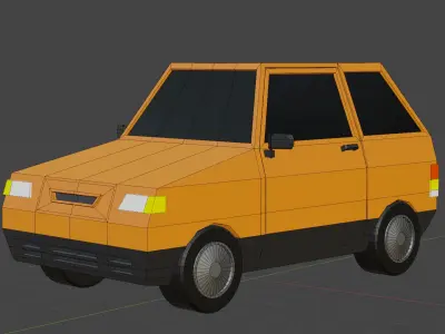 Stylized Low Poly Compact Urban Car - Game Ready Model Low-poly 3D model