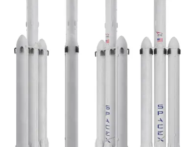 SpaceX Falcon Heavy Rocket 3D model