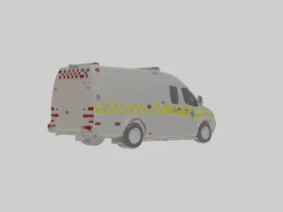 Ambulance vehicle Low-poly 3D model