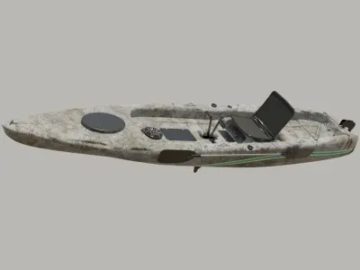 Kayak 3D model with laptop Low-poly 3D model