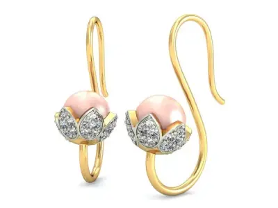 Solitaire Women Earring 3D print model 7
