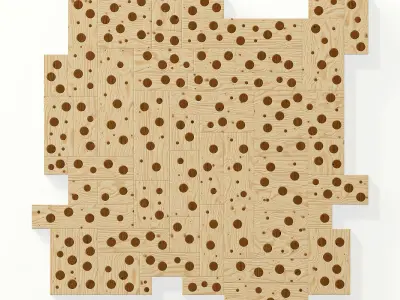 Panel wood board hole n2 3D model