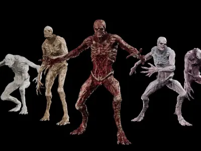 Mummy-zombie human low-poly game engine ready 3D model Low-poly 3D model