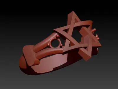 Star of David Ring US RING SIZE 8 3D print model