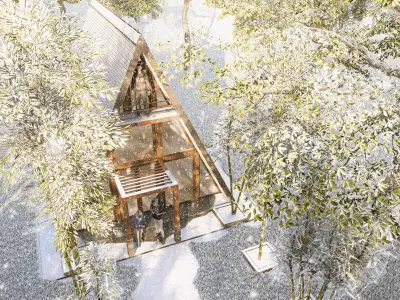 3 Storey A Frame House 3D Model  3ds Max 2021 2024  FBX OBJ 3DS  3D model