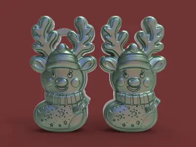 christmastree deersock decor  3D print model