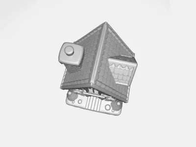 Cute Gingerbread House Christmas Gingerbread Cottage 3D print model
