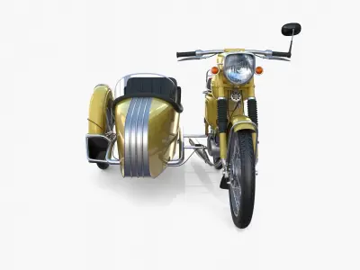 Generic motorcycle w sidecar 3D model