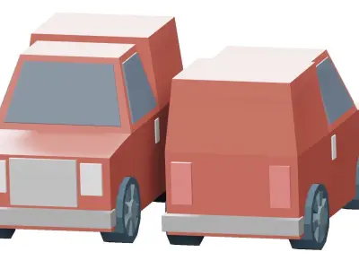 5 LowPoly Cars for Games and Animating Low-poly 3D model