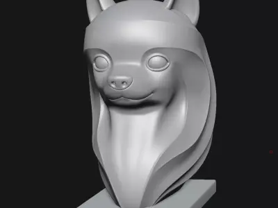 Dog sculpture 3D print model 11