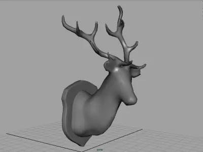 DEER TROPHY Low-poly 3D model