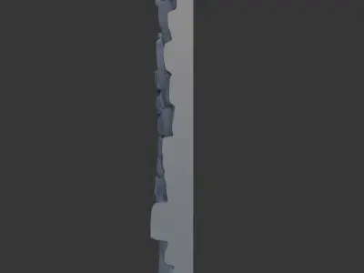 Grit Covered Stone Wall Module 3D model