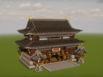  Japanese Castle  - 3D MODEL  Jiu Yue Castle Hatogoe Gate 3D model