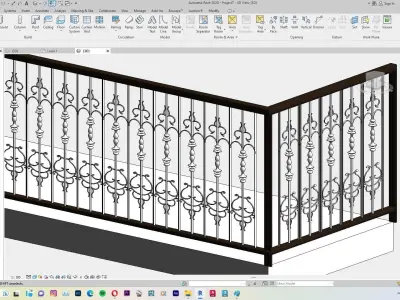 Classic Railing Revit Family type 006 3D model