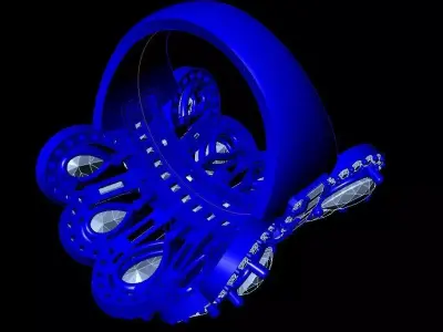 Ring With Diamonds 3D Rhino Print Model 3D print model