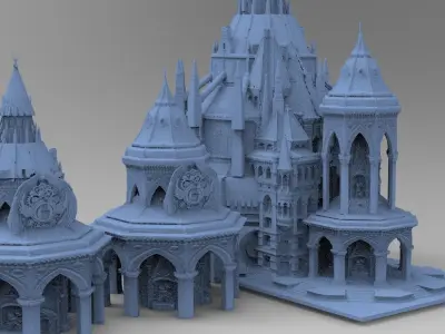 Steampunk Medieval Tower Grand collection 1  3D model