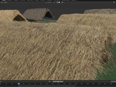 Thatch Hut Roof For Games and Films 3D model