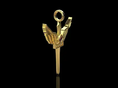 St Michael sword  with angel wings model 673 3D print model