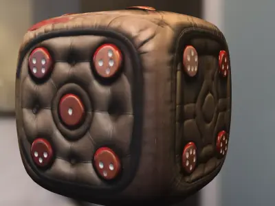 Dice Seat plush Low-poly 3D model