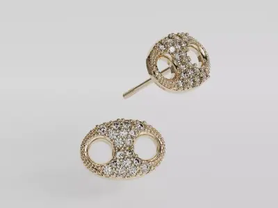 Diamond earring 3D print model
