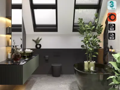 Bathroom interior scene 3D pack 3D model