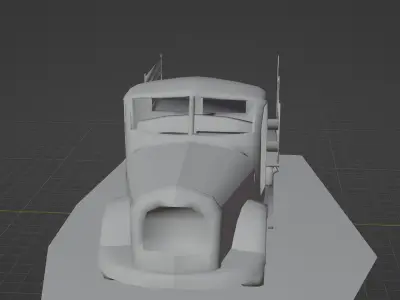 Ruined Truck Low-poly 3D model