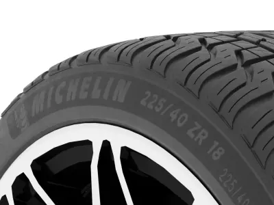 Michelin Pilot Sport Wheel and Tire 3D model