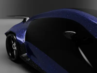 car high poly futuristic electric Low-poly 3D model