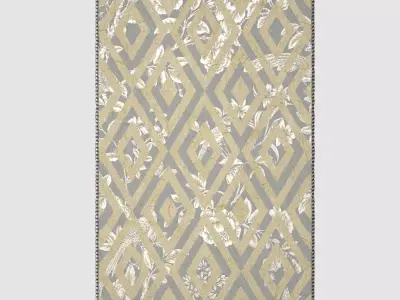 Rug02 area rug with geometric pattern 3D model