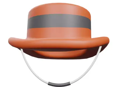 Hat 3D Model orange top Low-poly 3D model