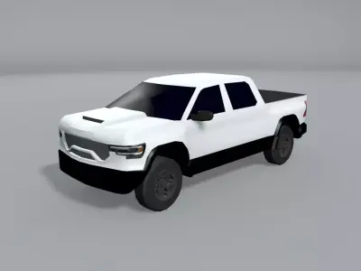 Standard Cab Pickup Truck 4x4 LOWEST Low-poly 3D model