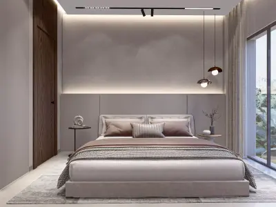Studio containing bedroom and a small kitchen sketchup file 3D model