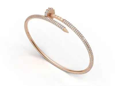 Luxury Nail-Inspired Diamond Bracelet 3D print model
