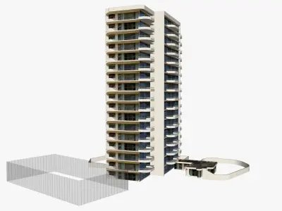 Norfolk Luxury Beachfront Apartments Low-poly 3D model