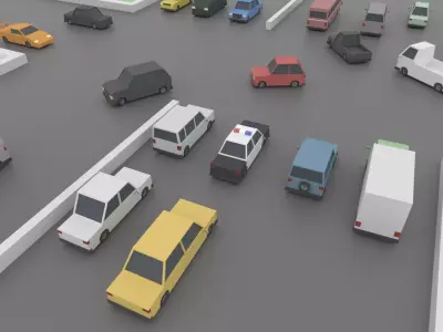 Cartoon City Cars Pack Low-poly 3D model