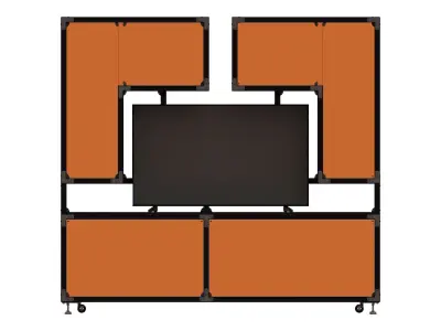 Aluminium Storage with TV Stand 3D model